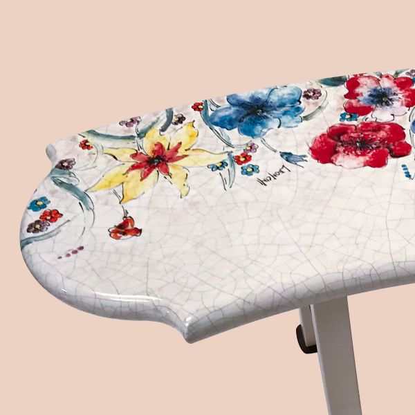 2-seater bench with stainless steel frame